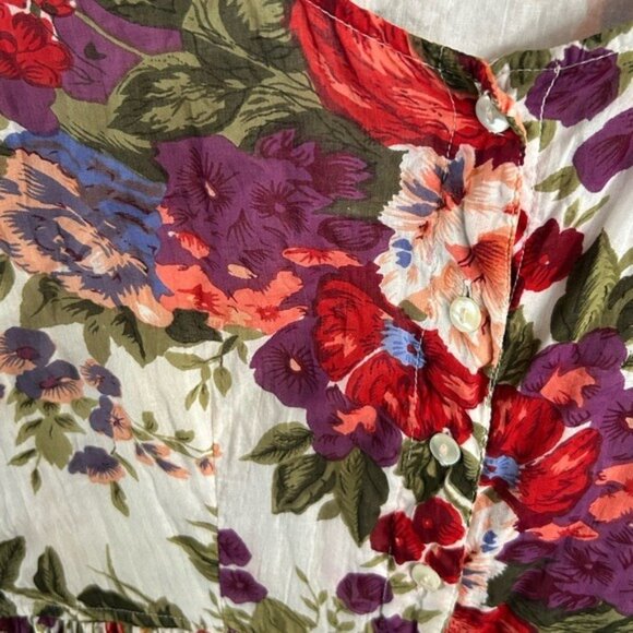 The Avenue Floral Maxi Tank Dress Button Front Sz 18/20 Semi Sheer Spring Read - Picture 14 of 16